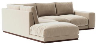 An Image of Swoon Denver Velvet Left Hand Corner Sofa - Taupe