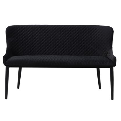An Image of Montreal Large Velvet Dining Bench Seat Charcoal