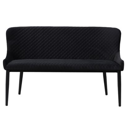 9aaa74a4177cee25241411edb60e7d27a5ce4328e73182f046e6b9eb8484b0ec.jpg An Image of Montreal Large Velvet Dining Bench Seat Charcoal