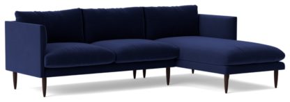An Image of Swoon Luna Velvet Right Hand Corner Sofa - Silver Grey