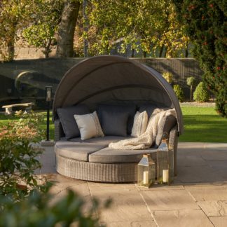 An Image of Bermuda Rattan Outdoor Day Bed Slate (Grey)