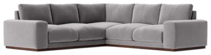 An Image of Swoon Denver Velvet 5 Seater Corner Sofa - Fern Green