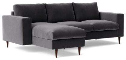 An Image of Swoon Evesham Fabric Left Hand Corner Sofa - Indigo Blue