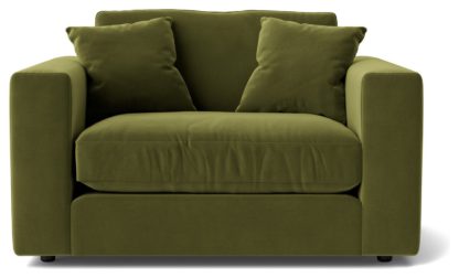 An Image of Swoon Althaea Velvet Cuddle Chair - Taupe