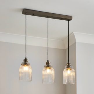 An Image of Tobias 3 Light Diner Ceiling Fitting Pewter (Grey)