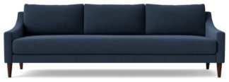 An Image of Swoon Turin Fabric 3 Seater Sofa - Indigo Blue