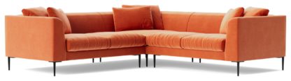 An Image of Swoon Alena Velvet 5 Seater Corner Sofa - Fern Green
