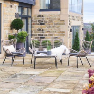 An Image of Fairfield 4 Piece Rattan Outdoor Seating Set Grey