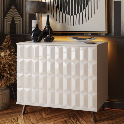 An Image of Elevate SMART LED Small Sideboard White