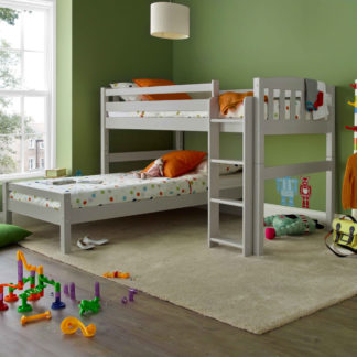 An Image of Max - Single - Combination Bed - Grey - Wooden - 3ft
