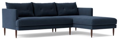 An Image of Swoon Kalmar Velvet Right Hand Corner Sofa - Granite Grey