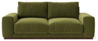 An Image of Swoon Denver Velvet 2 Seater Sofa - Fern Green