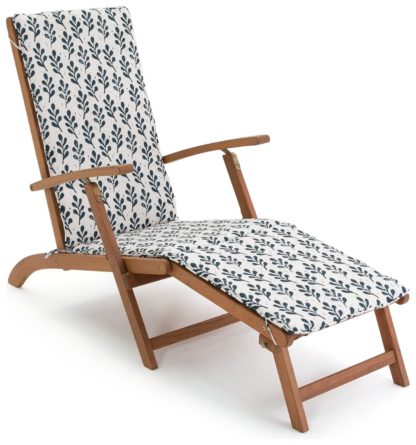 An Image of Argos Home Folding Wooden Sun Lounger - White