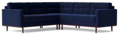 An Image of Swoon Berlin Velvet 5 Seater Corner Sofa - Burnt Orange