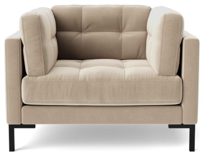 An Image of Swoon Landau Velvet Armchair - Taupe