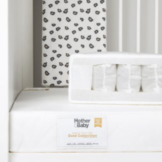 An Image of Mother&Baby White Gold Hypoallergenic Pocket Sprung Mattress White