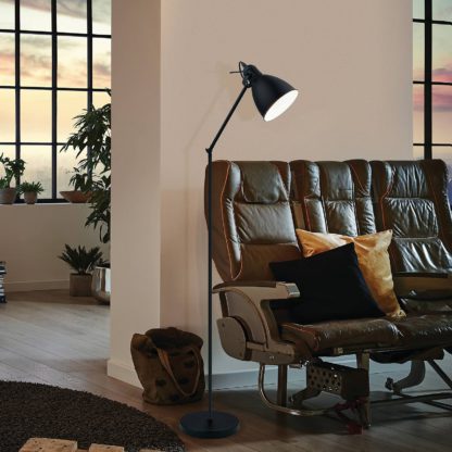 An Image of Eglo Priddy Floor Lamp - Black