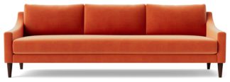 An Image of Swoon Turin Velvet 3 Seater Sofa - Burnt Orange