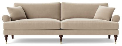 An Image of Swoon Sutton Velvet 3 Seater Sofa- Kingfisher Blue