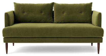 An Image of Swoon Kalmar Velvet 2 Seater Sofa - Silver Grey