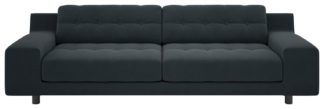 An Image of Habitat Hendricks 4 Seater Velvet Sofa - Charcoal