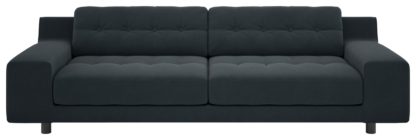 An Image of Habitat Hendricks 4 Seater Velvet Sofa - Charcoal