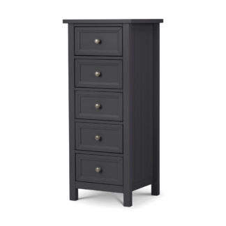 An Image of Maine Anthracite 5 Drawer Wooden Tall Chest