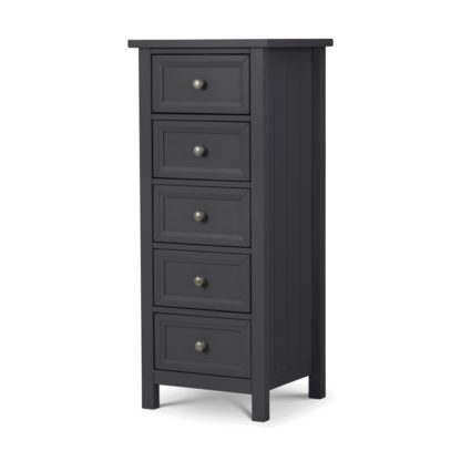 An Image of Maine Anthracite 5 Drawer Wooden Tall Chest