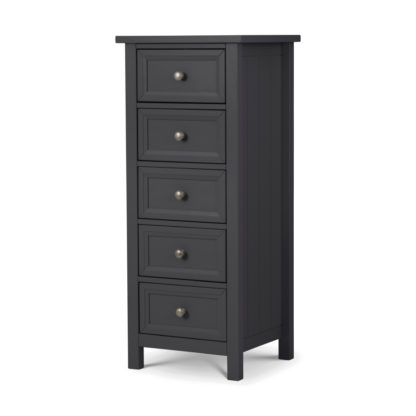 b2d45f0926240f92a6fdf85383fc875bf206f99307218d300da787e29f33a81d.jpg An Image of Maine Anthracite 5 Drawer Wooden Tall Chest