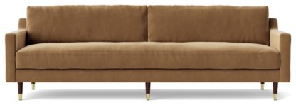 An Image of Swoon Rieti Velvet 4 Seater Sofa - Fern Green