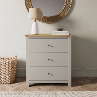 An Image of Olney 3 Drawer Chest Stone Natural
