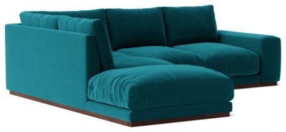 An Image of Swoon Denver Velvet Left Hand Corner Sofa - Taupe