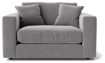 An Image of Swoon Althaea Velvet Cuddle Chair - Taupe