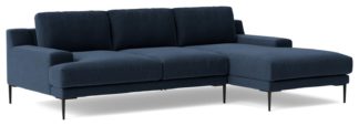 An Image of Swoon Almera Fabric Right Hand Corner Sofa - Indigo Blue