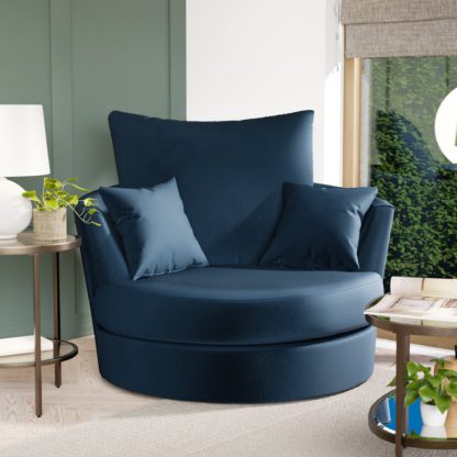 An Image of Blake Opulent Velvet Swivel Chair Opulent Velvet Champagne