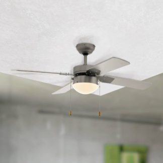 An Image of EGLO Gelsina Ceiling Fan & Light Silver