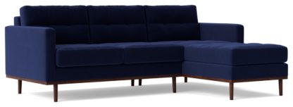 An Image of Swoon Berlin Fabric Right Hand Corner Sofa - Indigo Blue