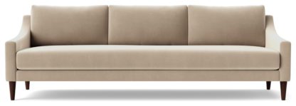 An Image of Swoon Turin Velvet 3 Seater Sofa - Burnt Orange