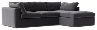 An Image of Swoon Seattle Velvet Right Hand Corner Sofa - Granite Grey