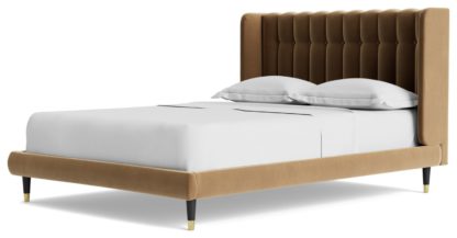 bc8463e4a62abfe06f0f6e2712751aa15337bfee20d76c6136eb1c645f0f1e25.jpg An Image of Swoon Kipling Kingsize Velvet Bed Frame - Burnt Orange