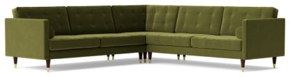 An Image of Swoon Porto Velvet 5 Seater Corner Sofa - Taupe