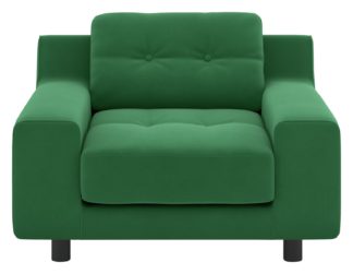An Image of Habitat Hendricks Velvet Armchair - Green