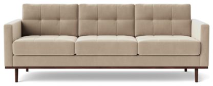 An Image of Swoon Berlin Velvet 3 Seater Sofa - Burnt Orange