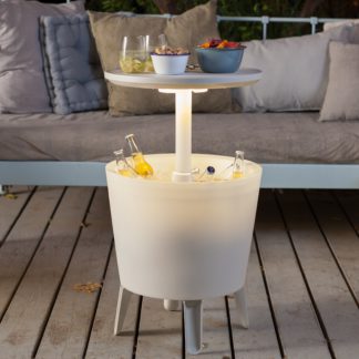 An Image of Keter Cool Bar Ice Bucket Table with Lights Cream
