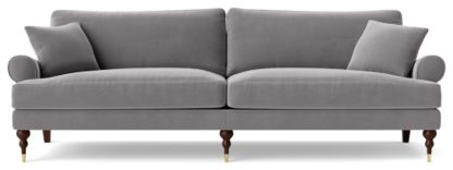 An Image of Swoon Sutton Velvet 3 Seater Sofa- Kingfisher Blue