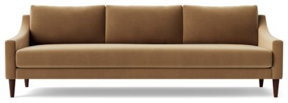 An Image of Swoon Turin Velvet 3 Seater Sofa - Burnt Orange