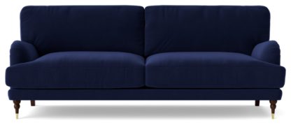 An Image of Swoon Charlbury Velvet 3 Seater Sofa - Fern Green