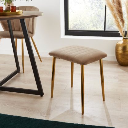 An Image of Kendall Velvet Low Stool Kendall Mink