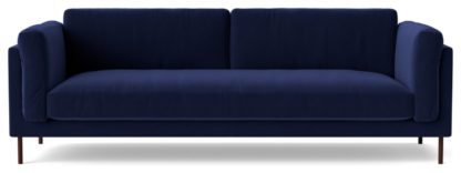 An Image of Swoon Munich Velvet 3 Seater Sofa- Kingfisher Blue