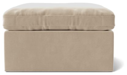 An Image of Swoon Seattle Velvet Ottoman Footstool - Silver Grey